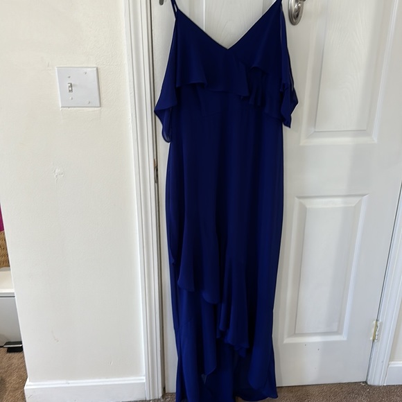 Lulu’s Caden Royal Blue Off-the-Shoulder Ruffled Maxi Dress - Picture 5 of 5
